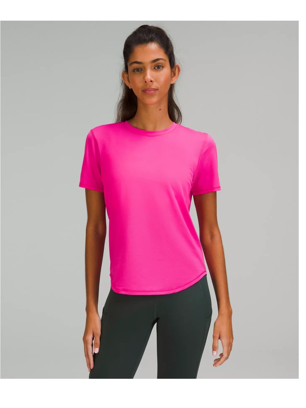 lululemon athletica Short-Sleeve Crewneck athletic Tee — Hot Pink
